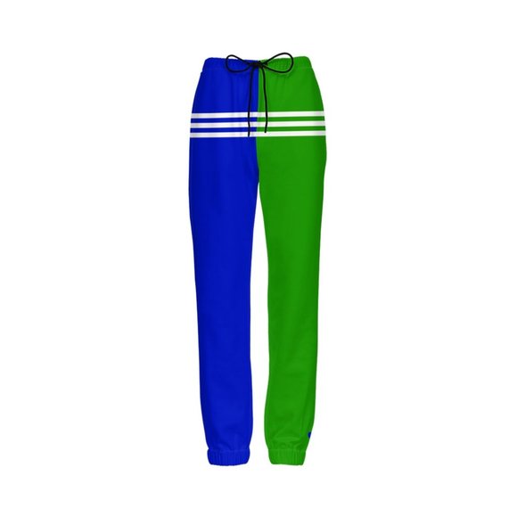 Blue & Green Unisex Casual Fit Jogging Pants - Picture 3 of 6